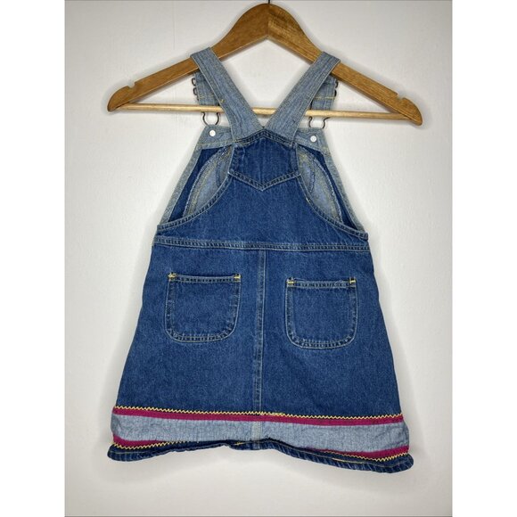 Winnie The Pooh Overalls Dress Blue Jean Denim Girl Size 6 Vintage 90s - Picture 5 of 6